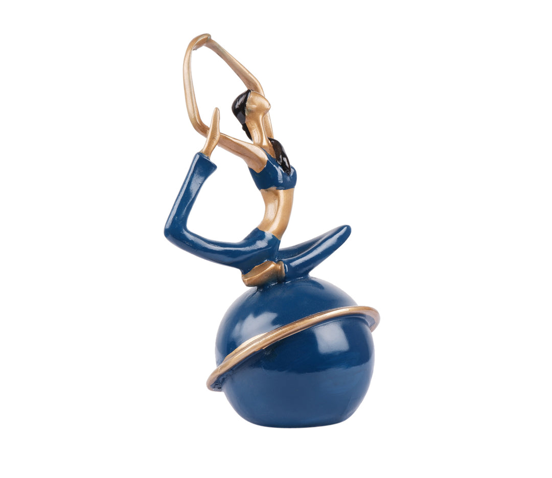 Tranquil Blue Polyresin Yoga Figurine | Blue Premium Polyresin Yoga Pose Figurine