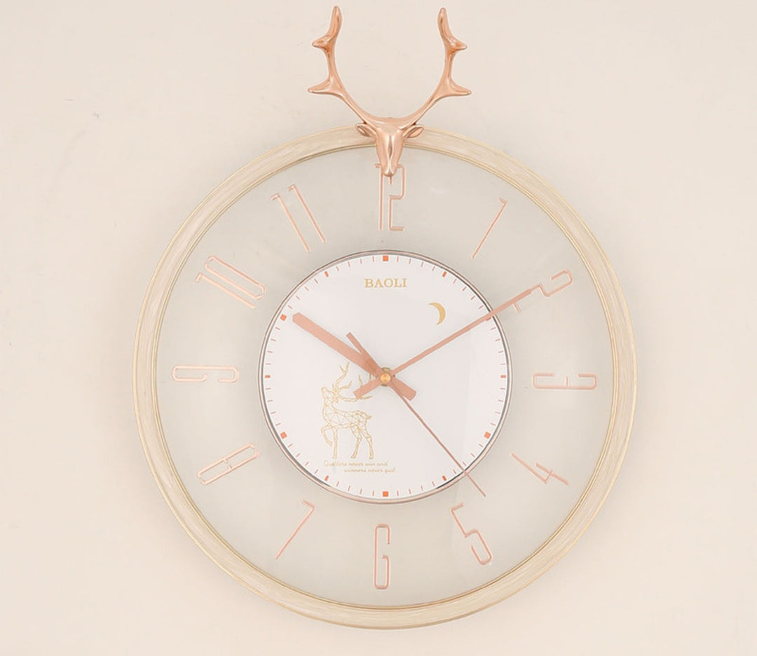 White Reindeer Wall Clock
