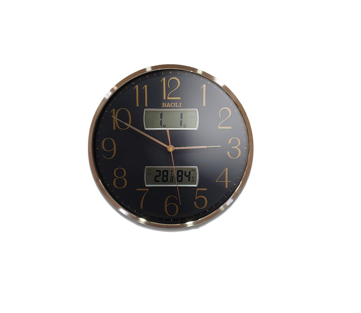 Black Environmental Monitoring Wall Clock