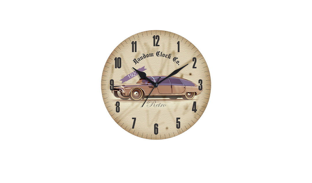 Beige Rustic Wooden Wall Clock 12-Inch