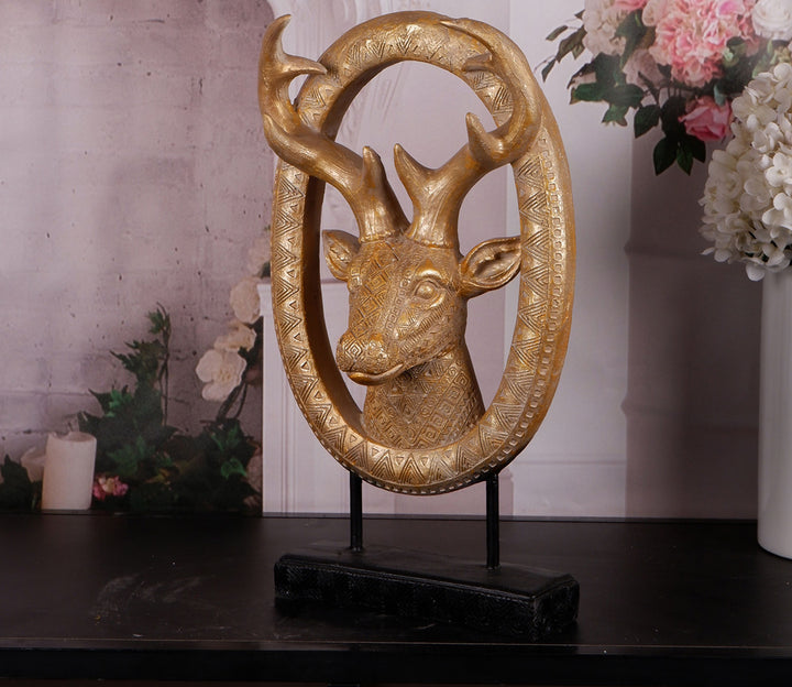 Gold Resin Deer Figurine for Home Decor | Resin Deer Figurine (Gold)