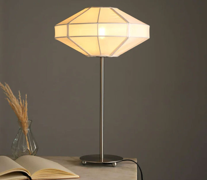 Off-White Chiffon Lampshade Metal Table Lamp