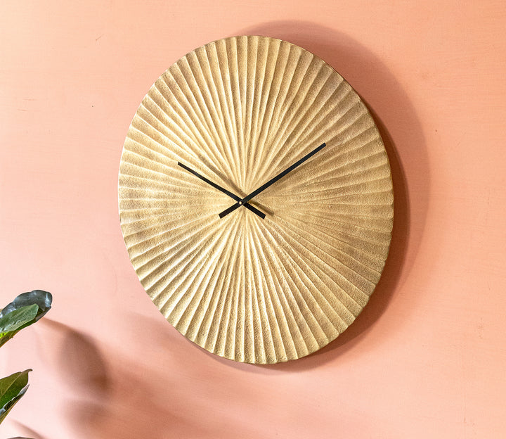 Gold Aluminum Wall Clock