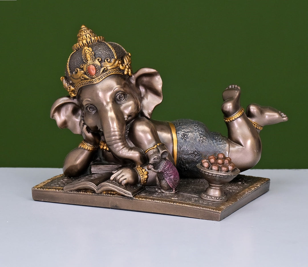 Adorable Baby Ganesha Cold Cast Bronze Statue
