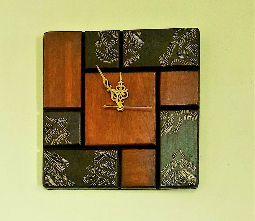 Hand-Painted Mandala Wood Wall Clock