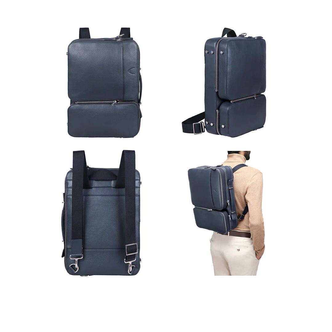 Blue Leather Carry-On Bag | Versatile Mn Blue Leather Carry-On Bag