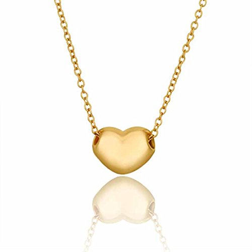 Gold Heart Pendant with Crystal | Heart Throb Gold Plated Pendant Chain For Women