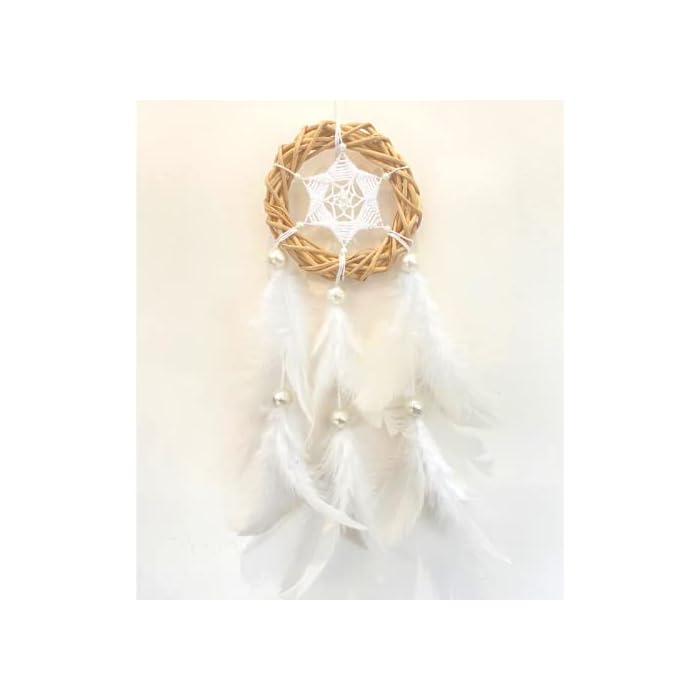 White Wreath Car Hanging | Handmade White Wreath Car Hanging for Positive Energy