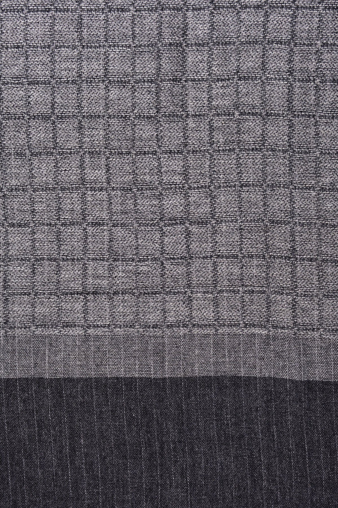 Soft Cashmere Stole: Gray and Black Check Print, 75cm x 210cm | Vadon Soft Cashmere Stole - Gray & Black