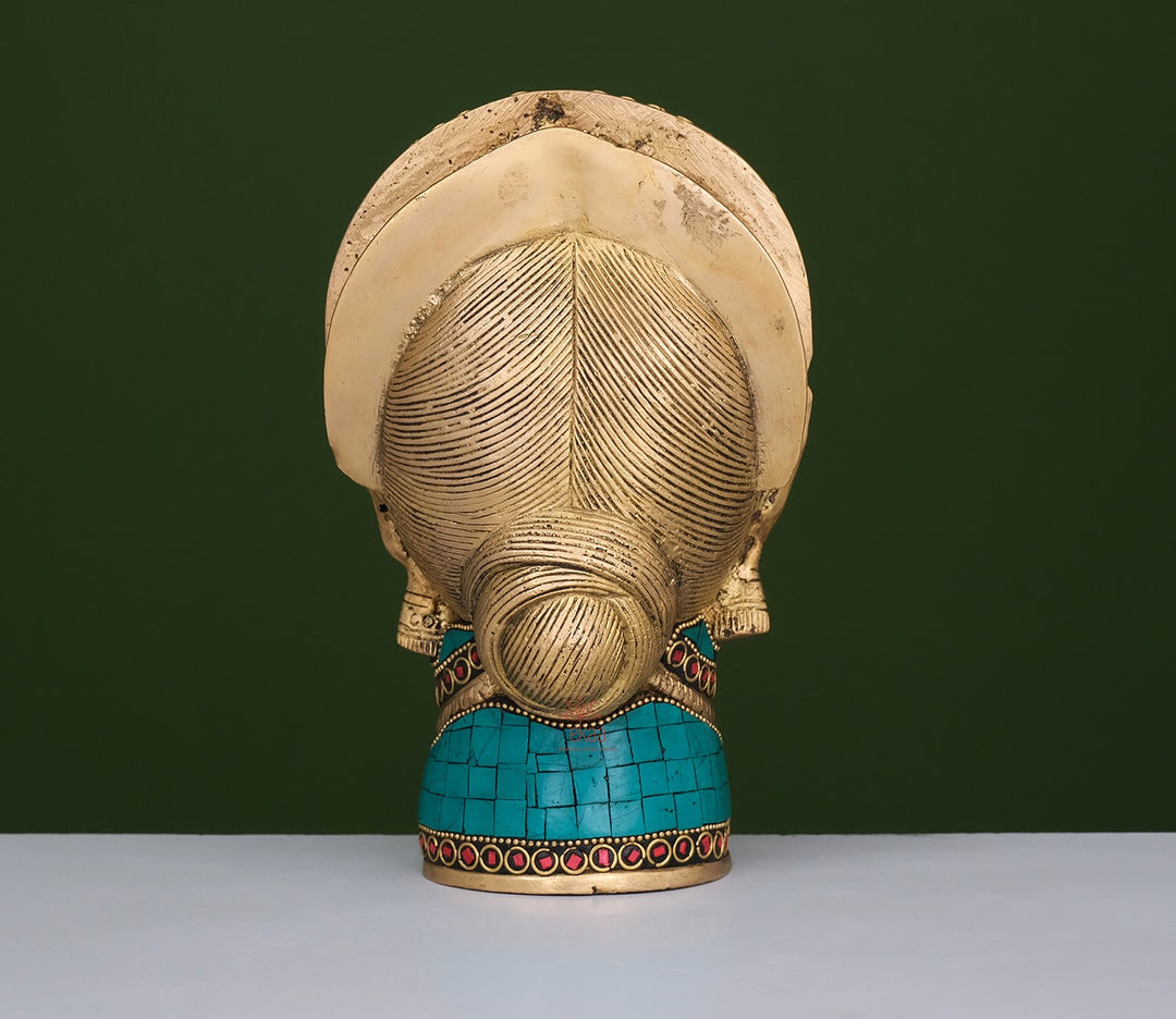 Brass Stonework Parvati Head | Brass Stonework Parvati Head