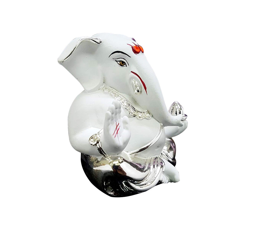 Elegant Mini Silver Plated Ganesha Idol