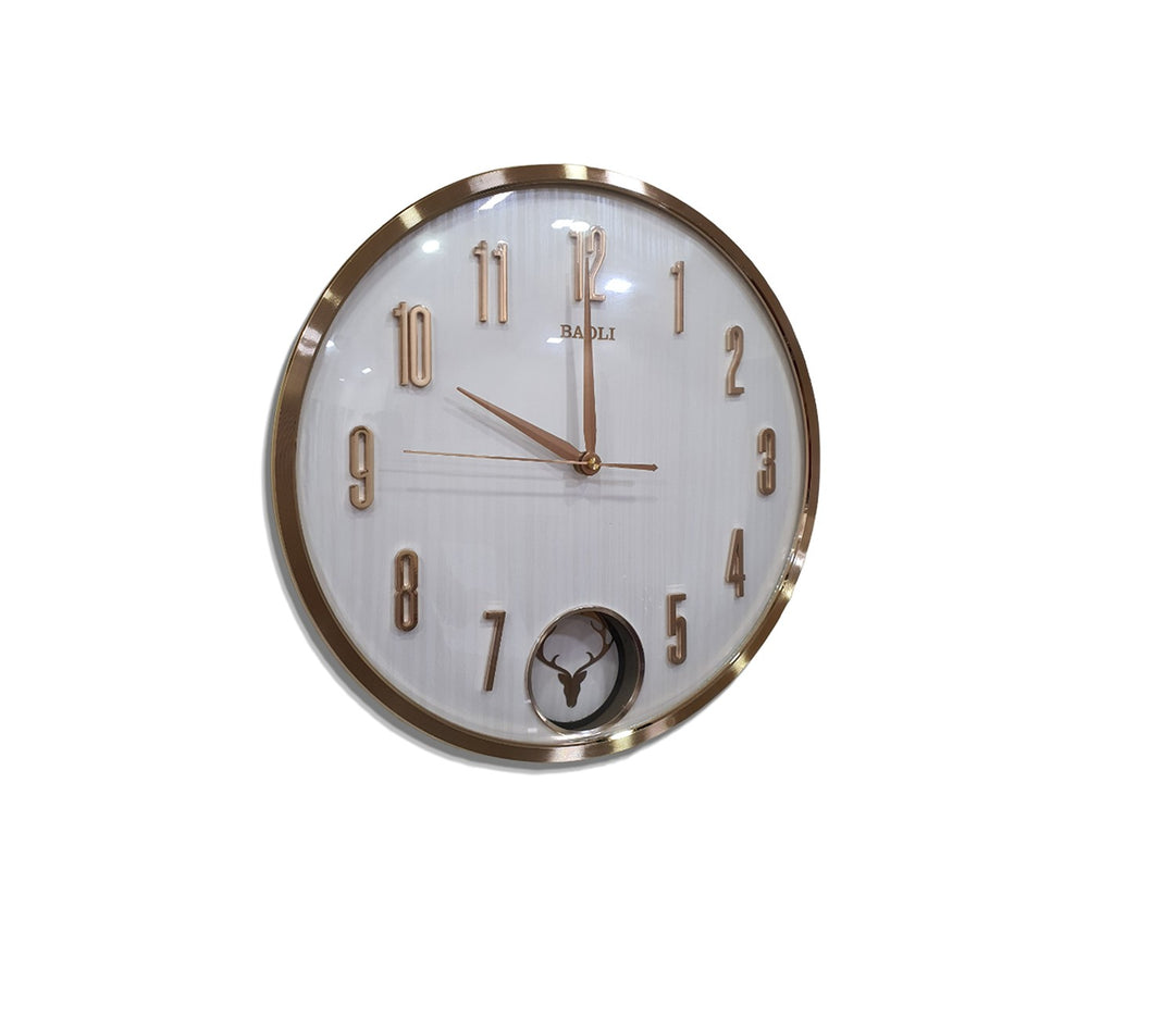 Modern White Reindeer Pendulum Wall Clock