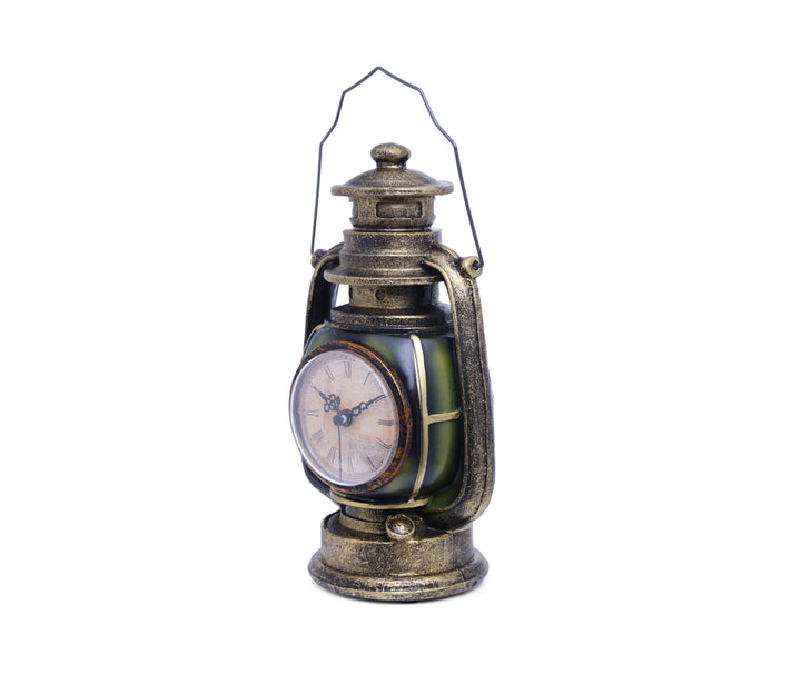 Copper Lantern Resin Table Clock