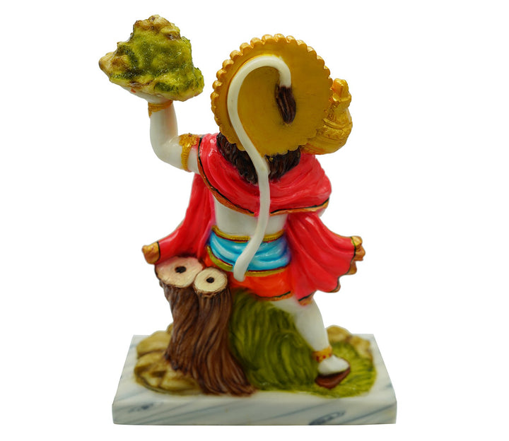 Decorative Hand-Painted Marble Figurine Depicting a Figure Carrying an Object