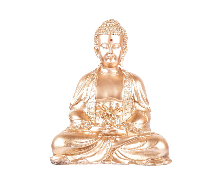 Golden Meditating Buddha Figurine | Golden Polyresin Deep Meditating Buddha Figurine