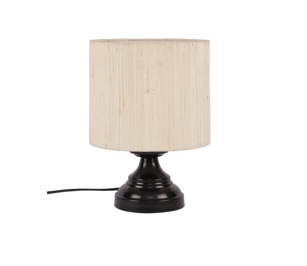 Small White Fabric Drum Table Lamp