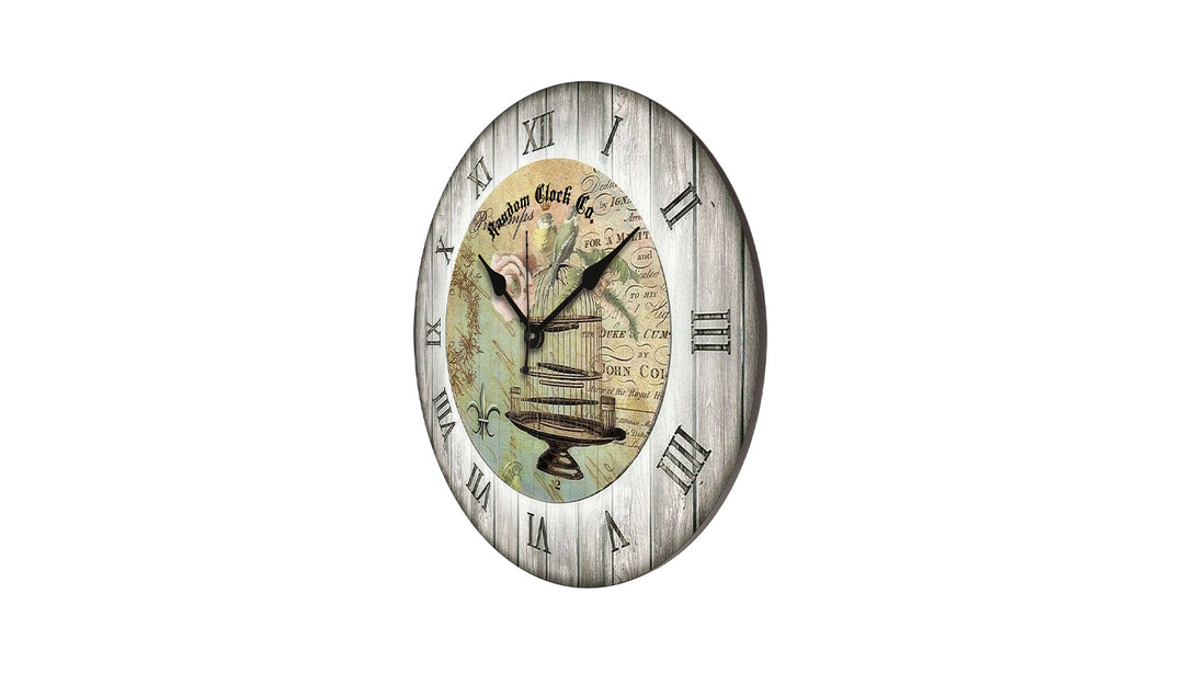 Flower Cage Wooden Wall Clock