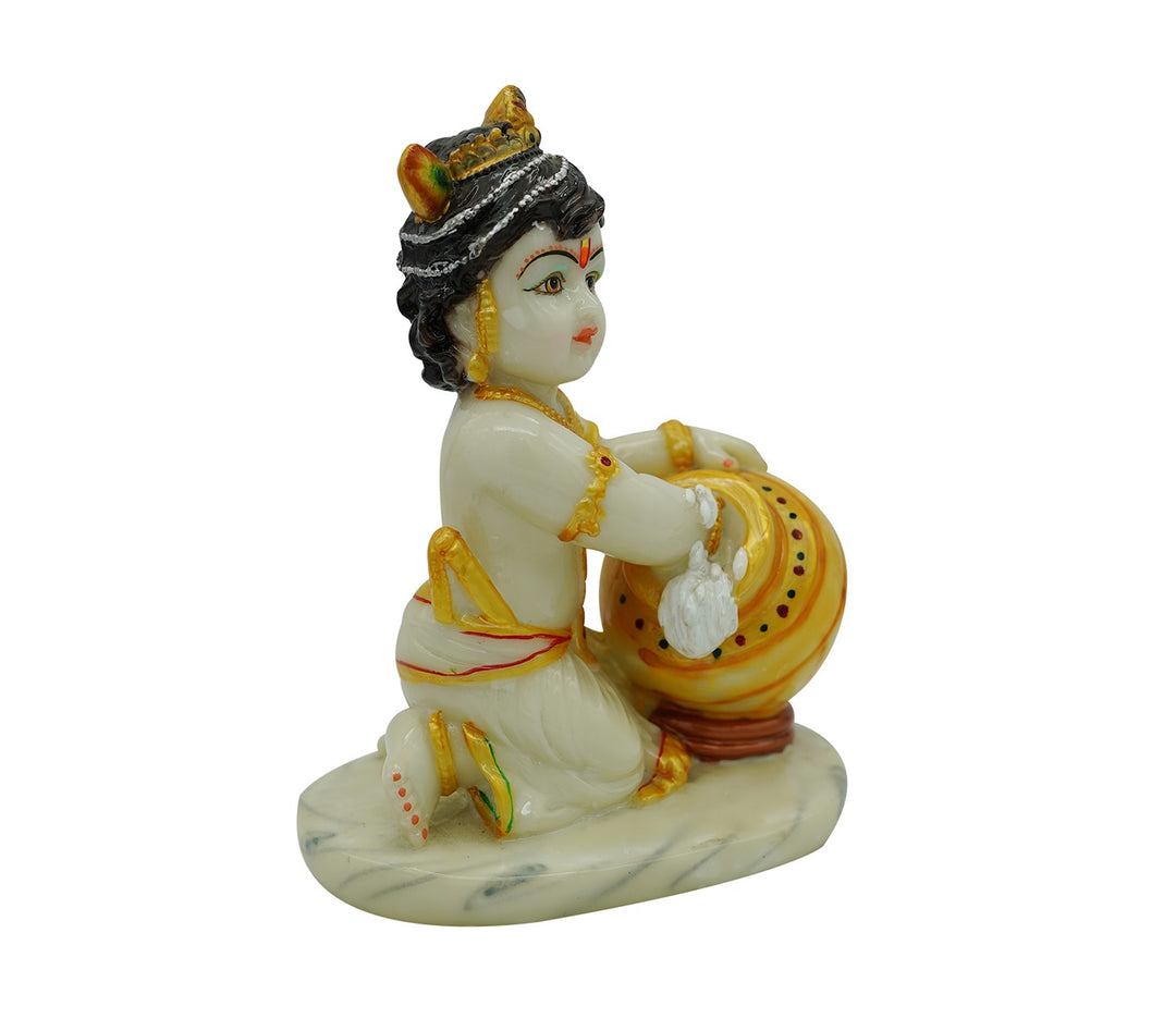 Hand-Painted Marble Figurine in White