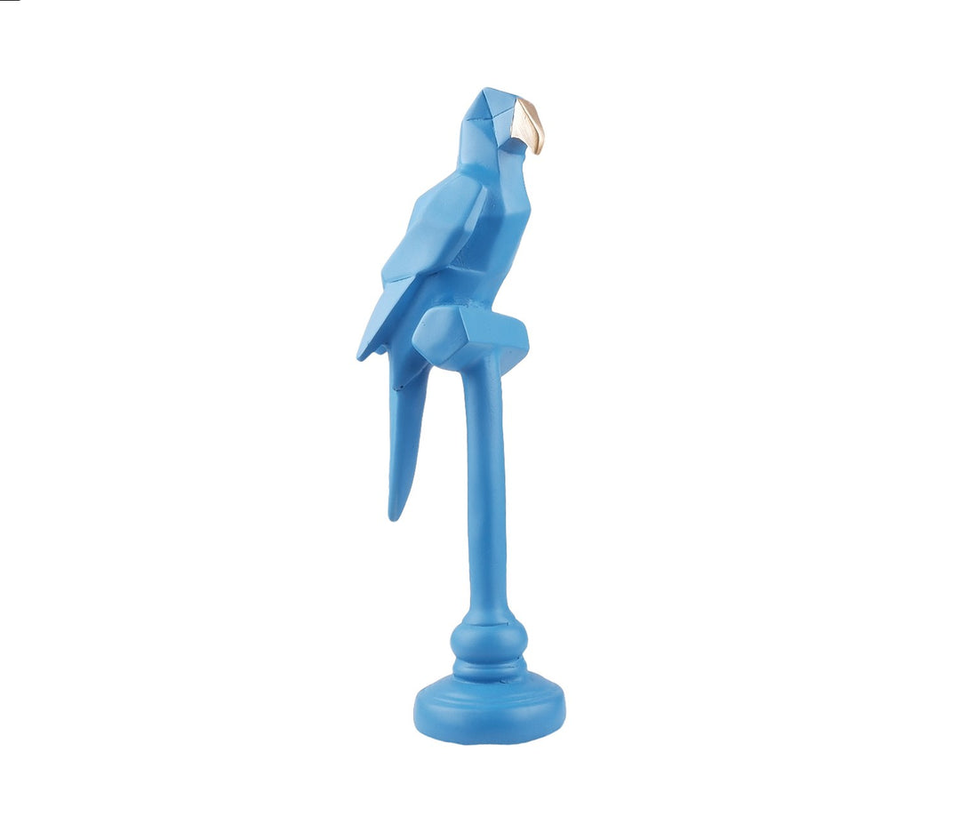 Blue Parrot Figurine - Premium Polyresin Art | Premium Polyresin Parrot Art Figurine (Blue)