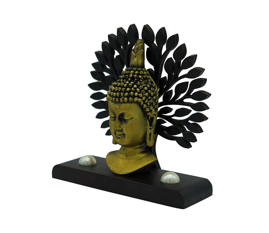 Multicolored Decorative Figurine with Wooden Base