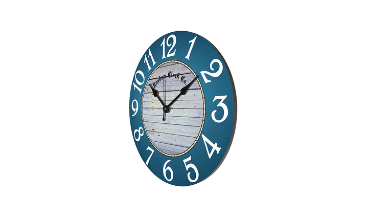 Rustic Blue Vintage Wooden Wall Clock