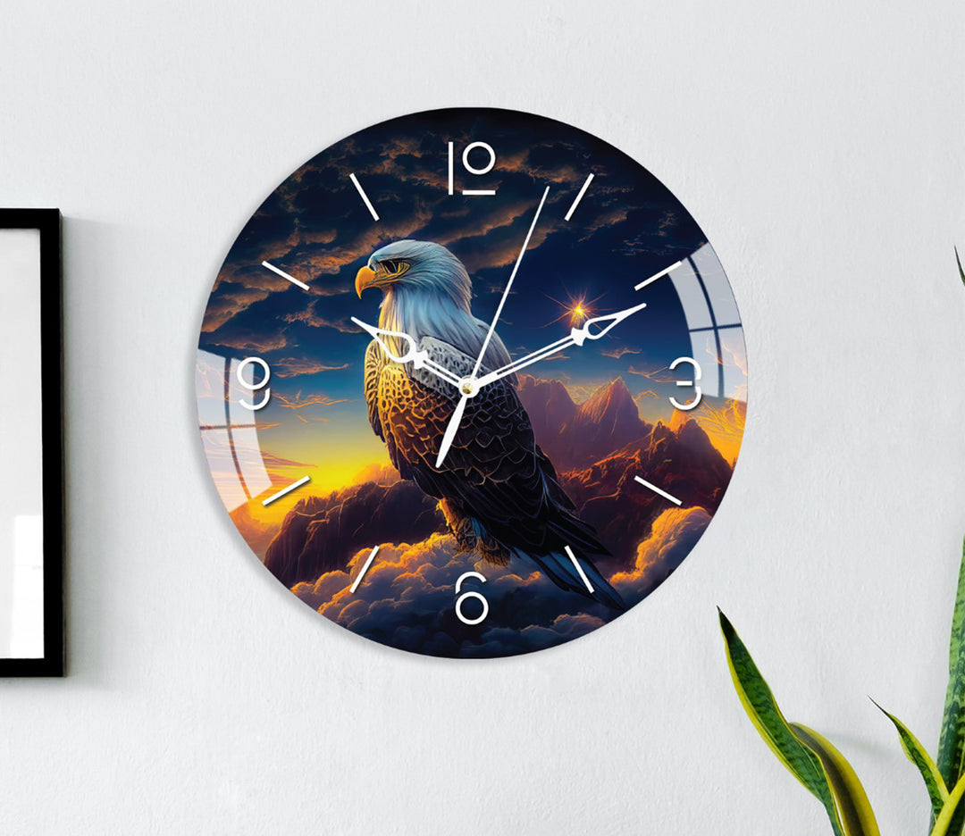 Majestic Eagle on Mountain Acrylic Wall Clock