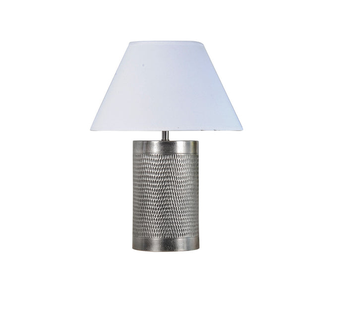 Ohagun White Table Lamp (Carved Metal)