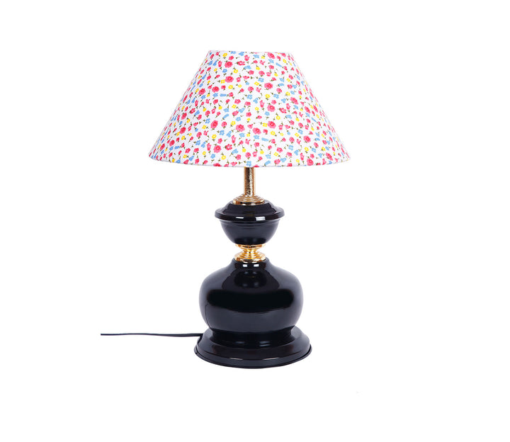 Table Lamp with Multicolored Fabric Shade