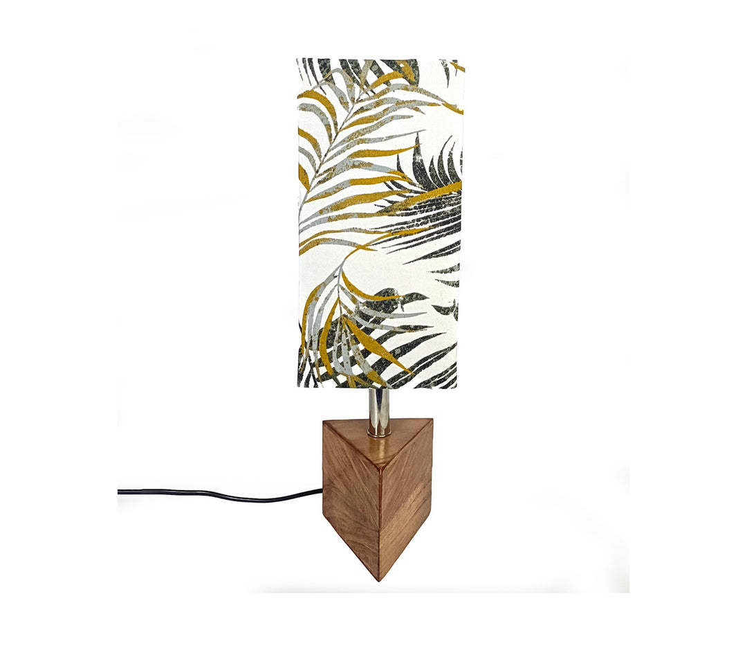 Handcrafted Mini Wooden Table Lamp with Fabric Shade