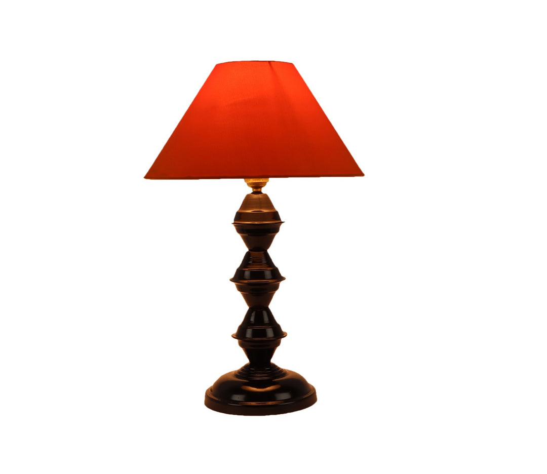 Yellow Fabric and Black Metal Table Lamp
