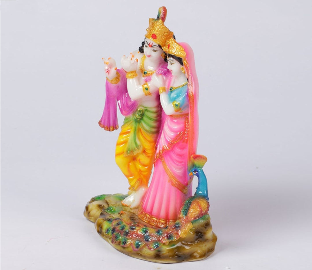 Hand-Painted Cultural Figurine in Marble Depicting