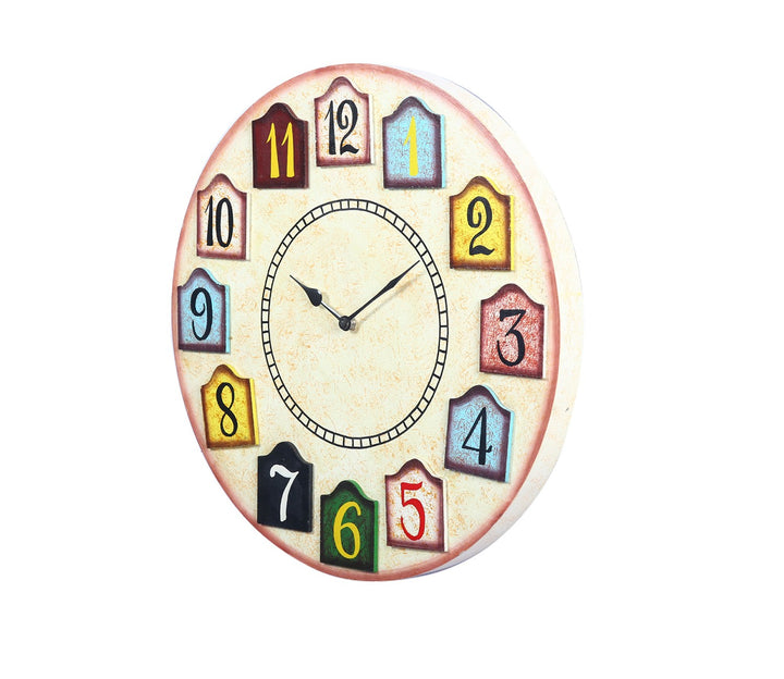 Abstract Hand-Painted MDF Wall Clock