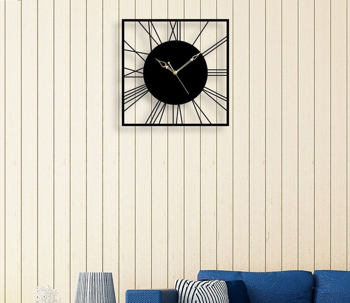 Square Roman Metal Wall Clock