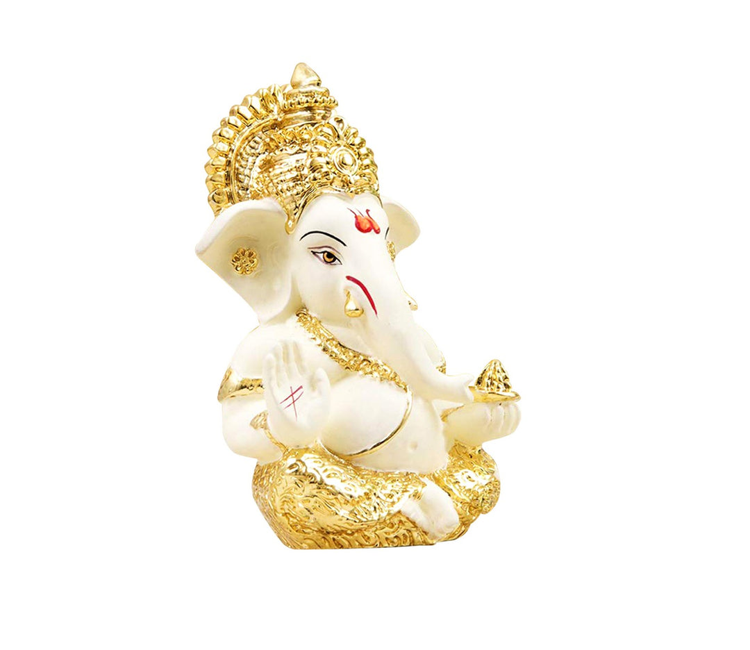 Charming Small Gold-Plated Ganesha Idol