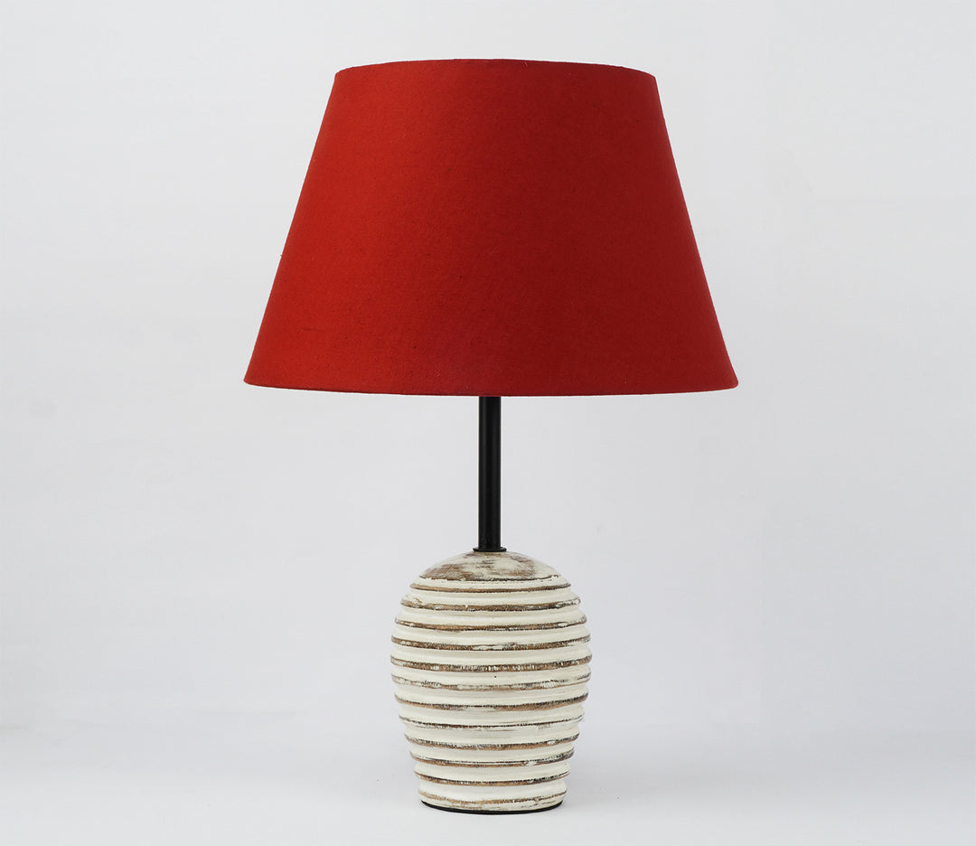 White Distressed Table Lamp (Vintage Charm)