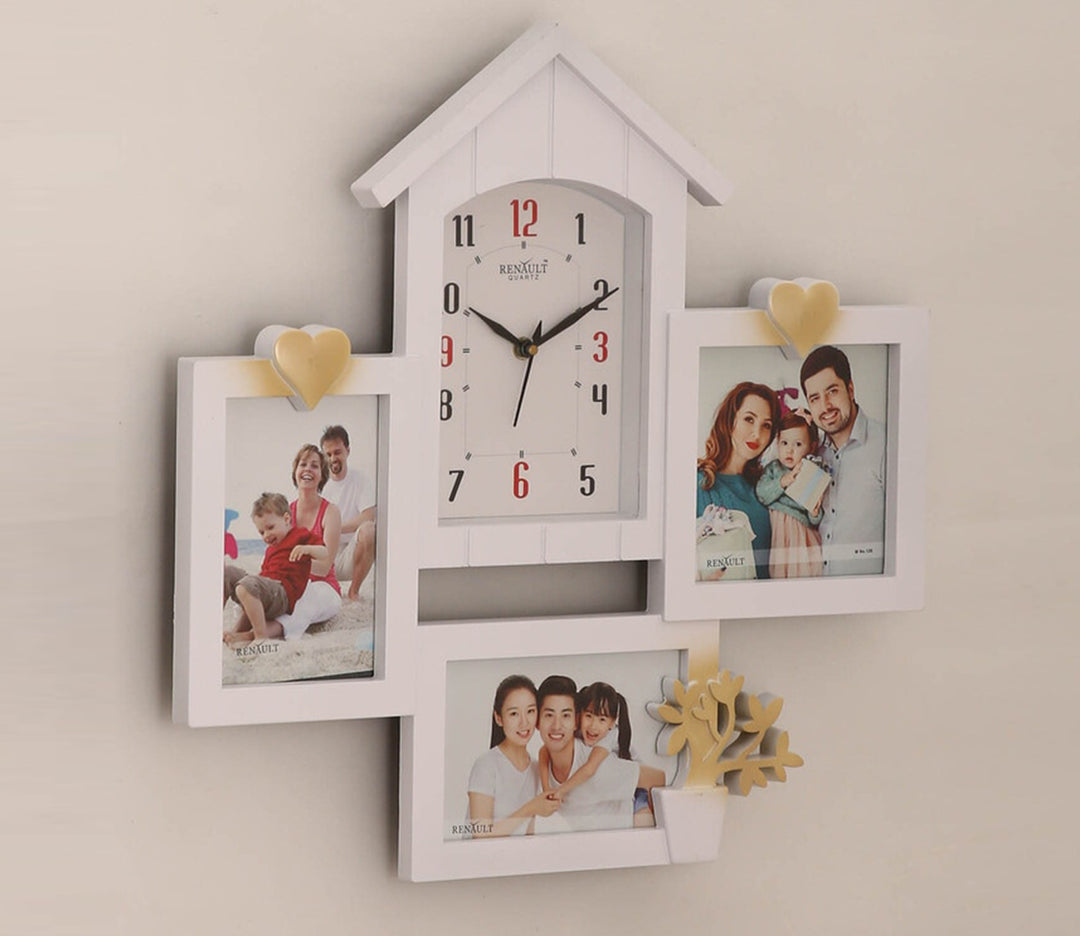 White House Clock with Photo Frames