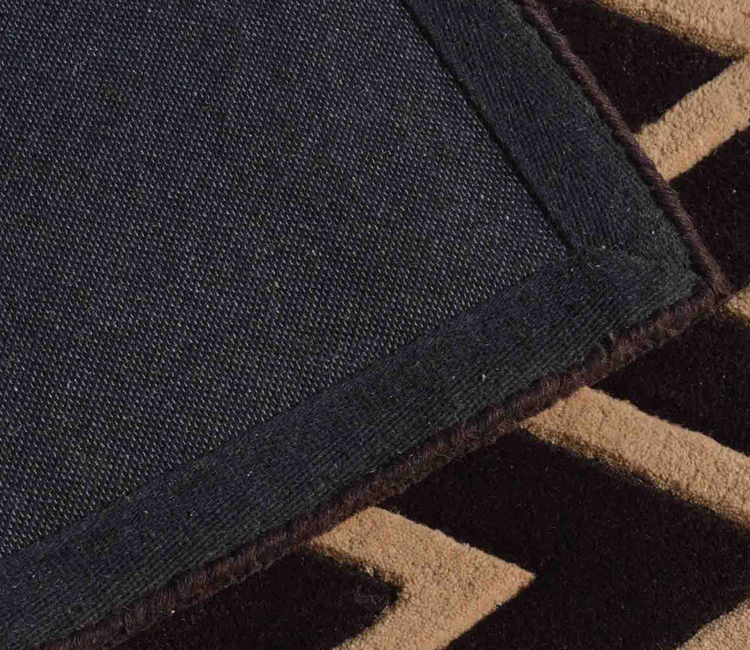 Brown Chevron Hand-Tufted Wool Runner