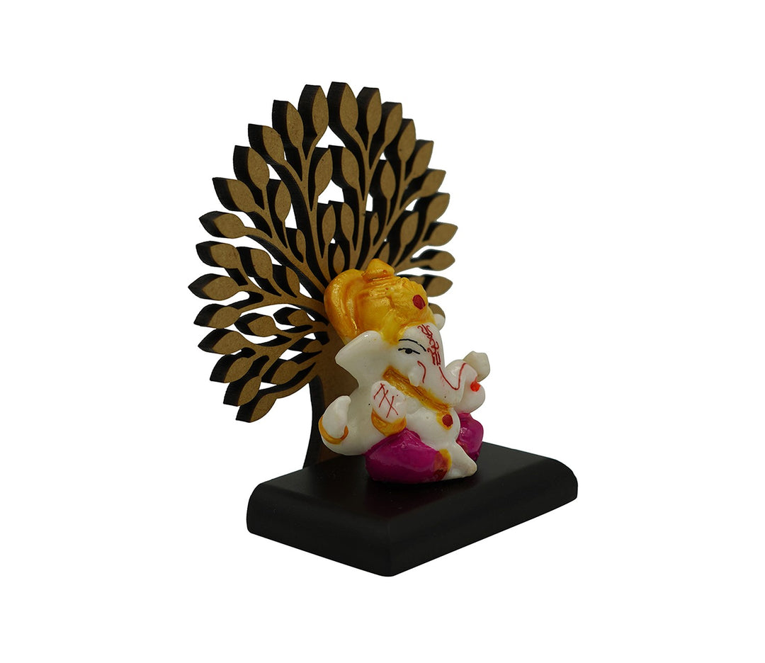 Decorative Multicolor Figure with Wooden Accent
