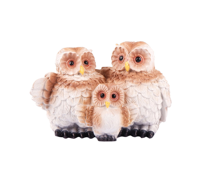 Beige Good Luck Owl Art Figurine | Beige Good Luck Charm Owl Art Figurine
