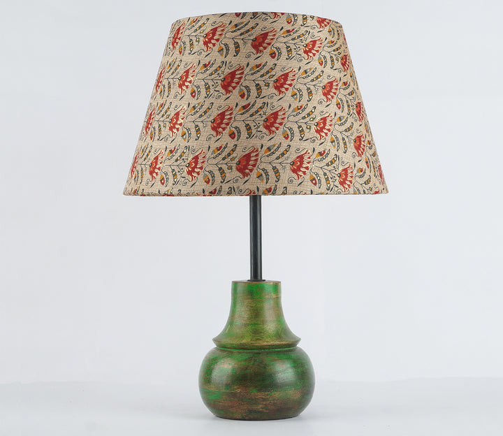 Beige Floral Sphere Table Lamp with LED Bulb