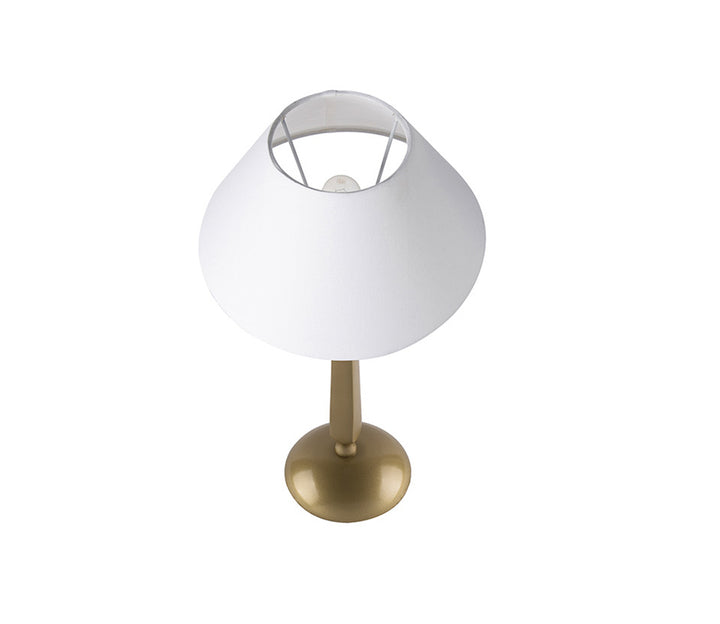 Gold Brushed Table Lamp with White Shade