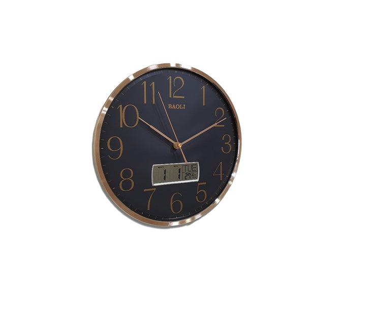 Black Dual Display Wall Clock