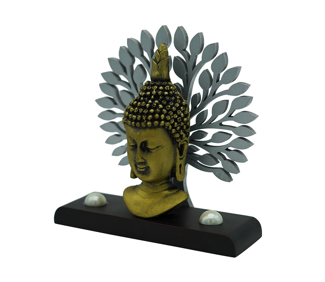 Multicolor Decorative Figure with Wooden Base