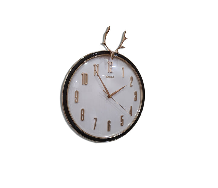 Minimalist White Reindeer Wall Clock