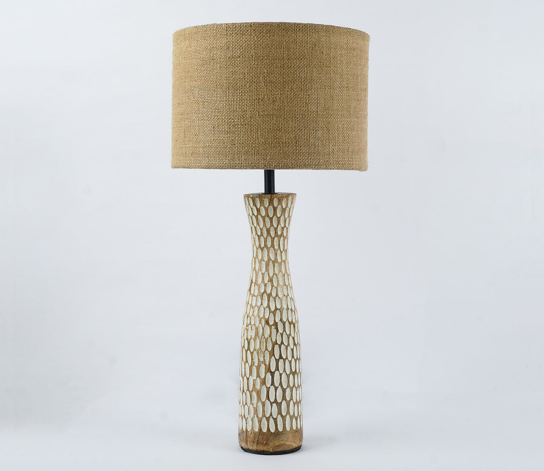Brown Jute Textured Table Lamp