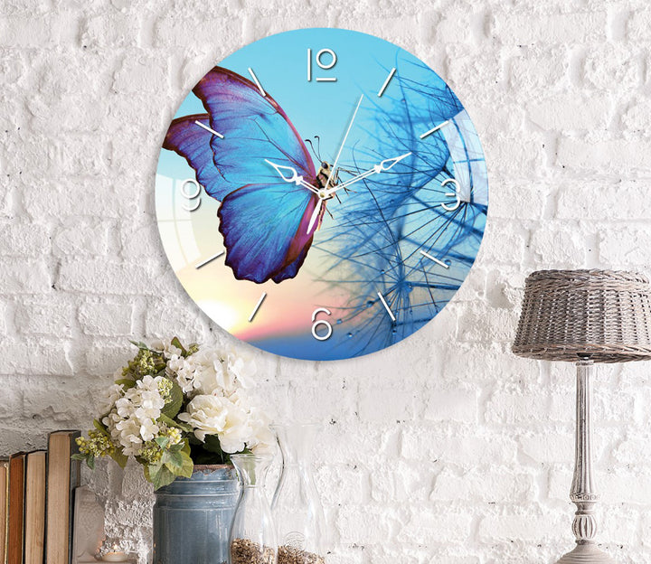 Stunning Butterfly Printed Acrylic Wall Clock