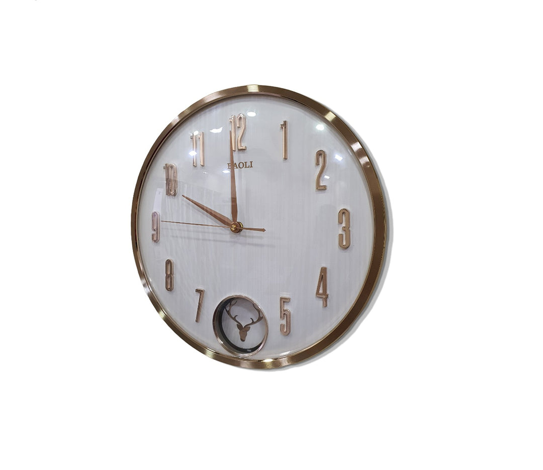 Modern White Reindeer Pendulum Wall Clock