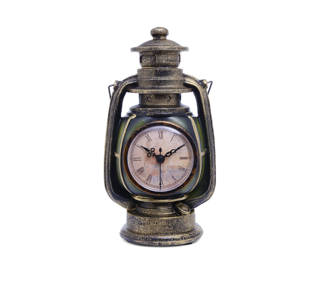 Copper Lantern Resin Table Clock