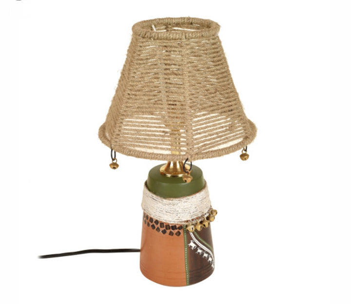 Hand-Knitted Jute Terracotta Table Lamp