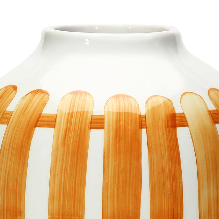 High-Quality Ceramic Vase | Artistic Ceramic Pot Vase - Orange & White